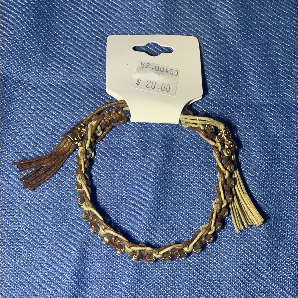 Braided crystal bracelet with gold embellishments